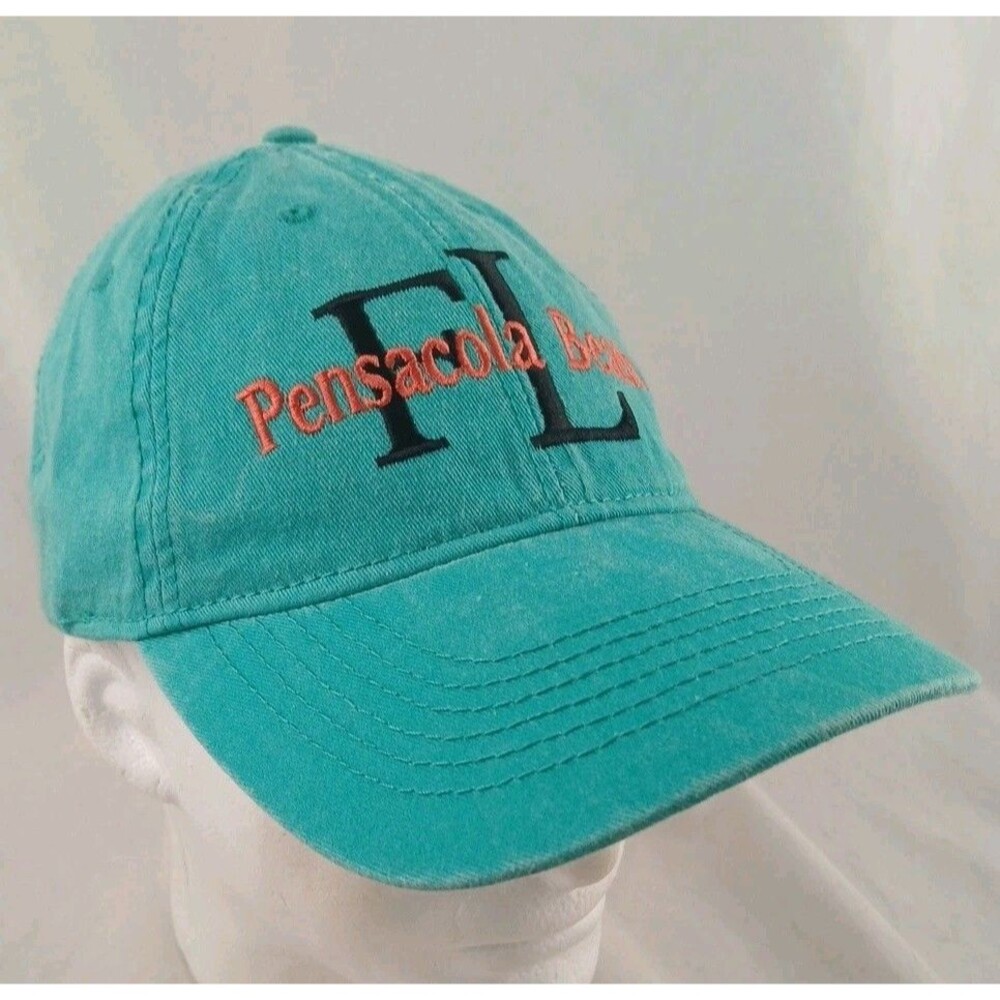 Pensacola Beach FL Green Embroidered Adjustable Strapback Hat/Cap-NEW!
